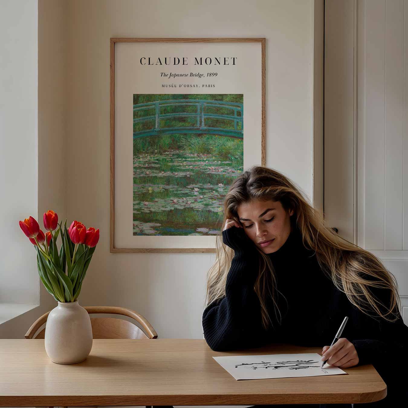 Monet's Betoverende Japanse Brug Poster-WallArtistic