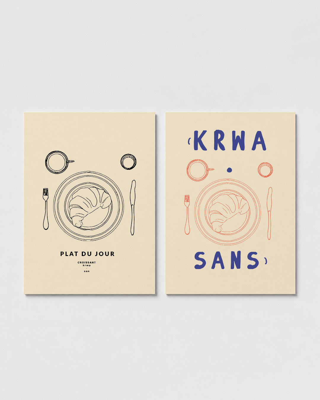 Eenvoudige ontbijtsetting Posterset