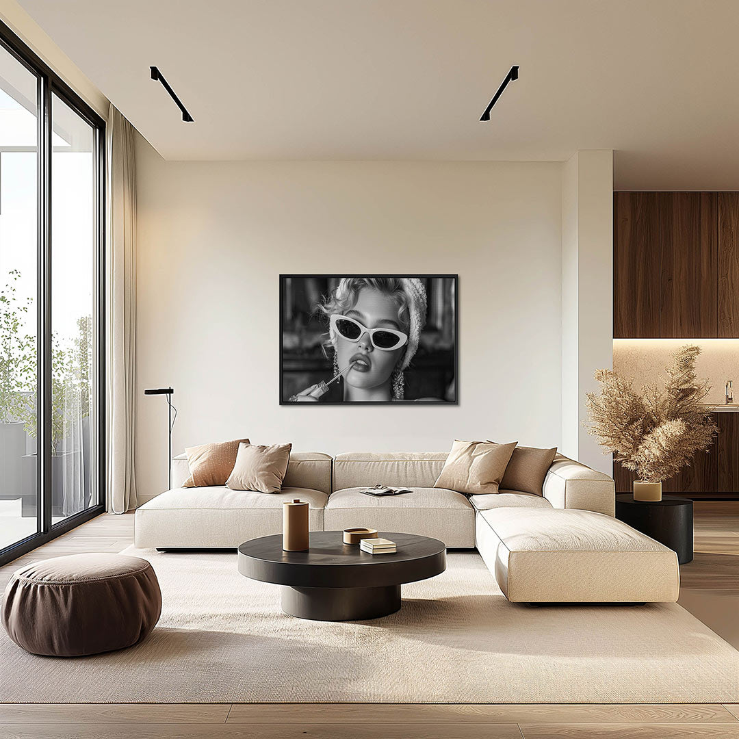 Zwart wit portret Kunstwerk