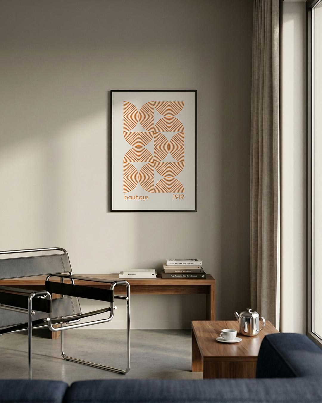 Cirkelpatroon en lijnen Poster