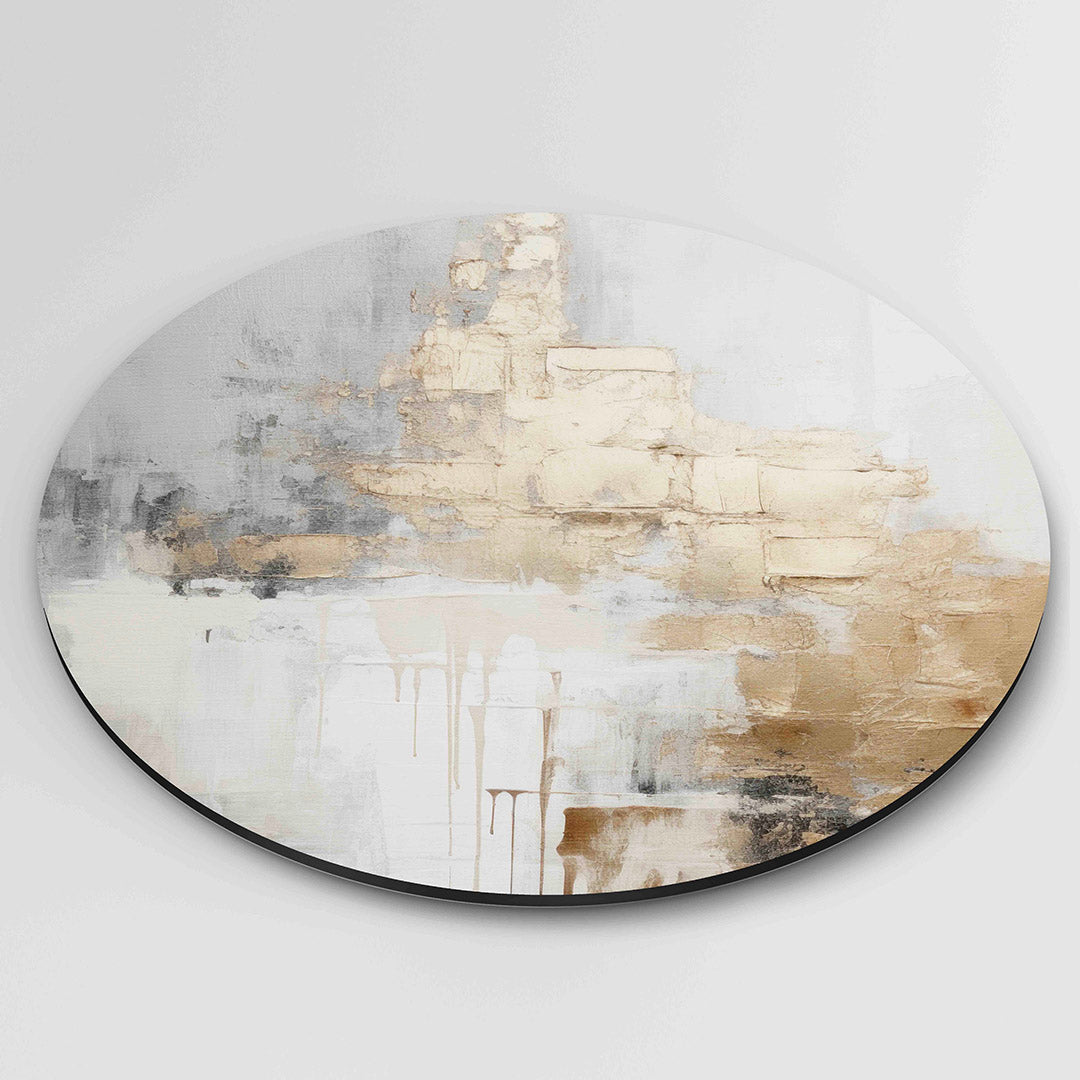 Abstracte gouden en grijze Muurcirkel