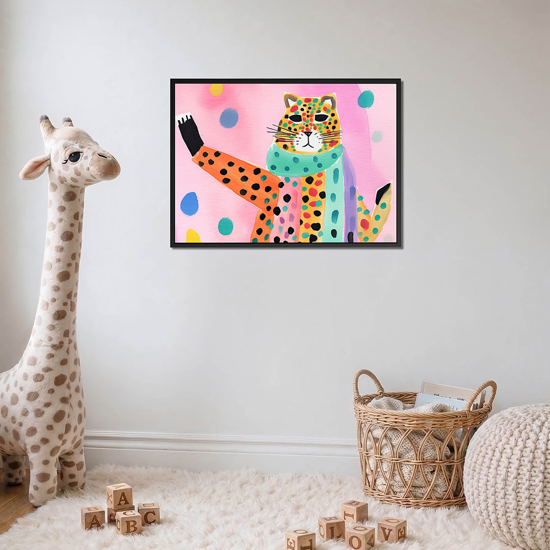 Vrolijke luipaard illustratie Kunstwerk