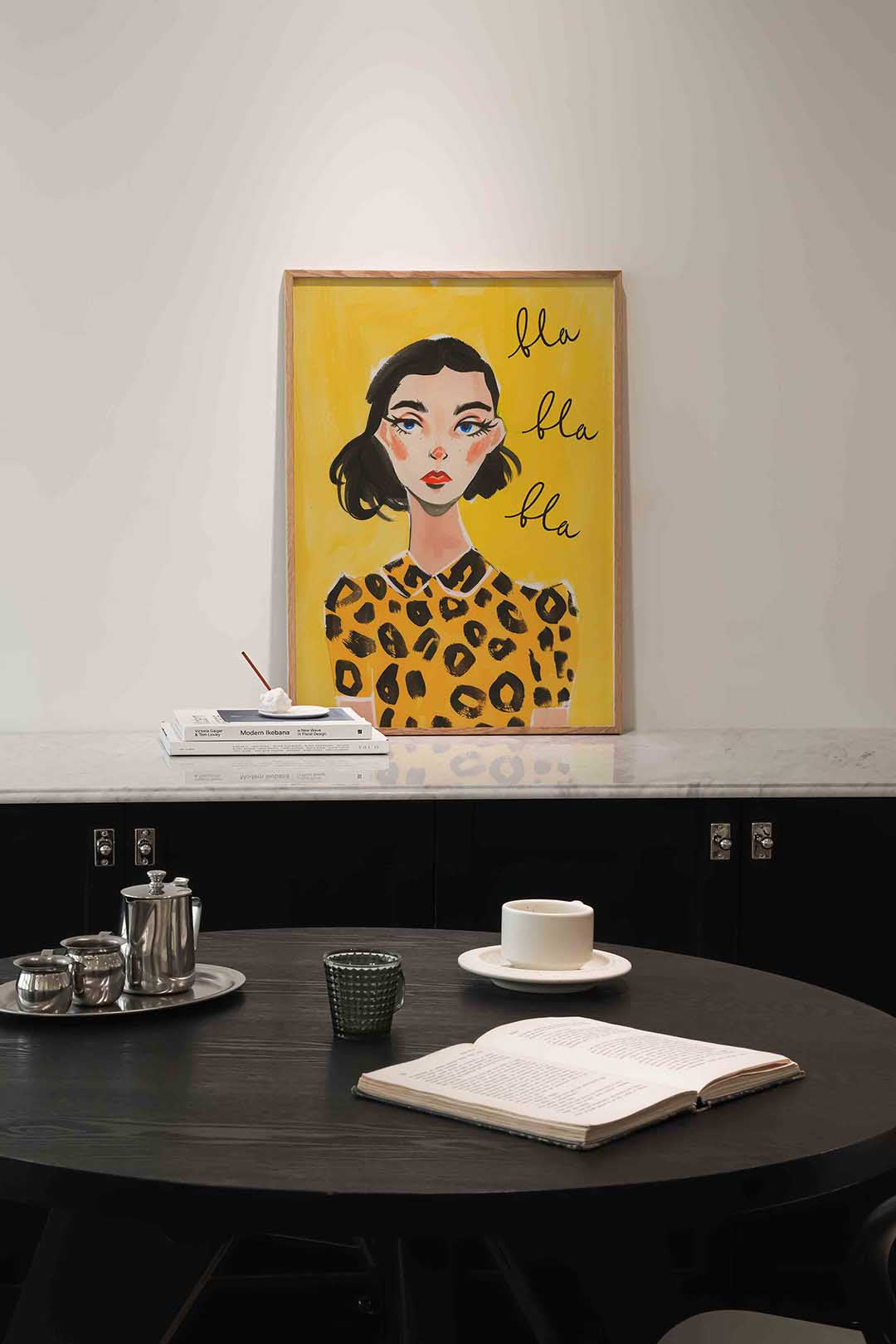 Vrouw met luipaardprint Poster