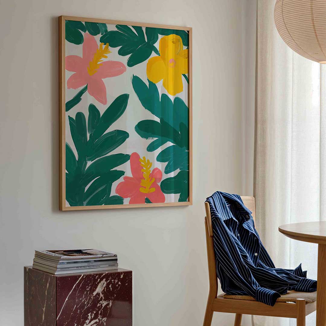 Bloemen en bladeren Poster