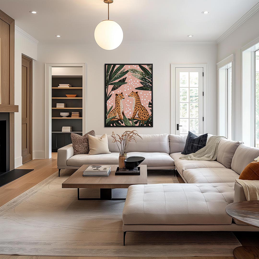 Luipaarden en bladeren Kunstwerk