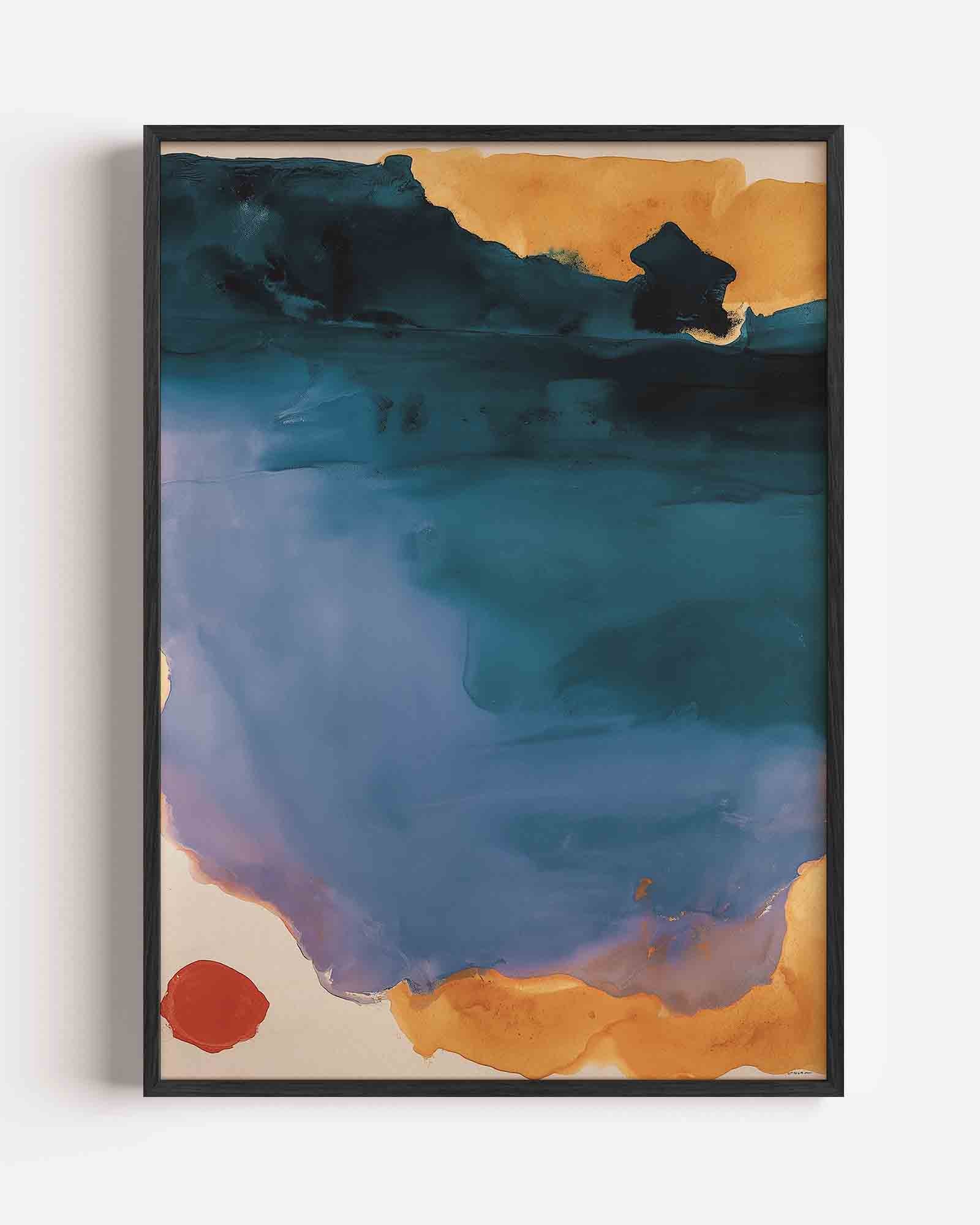 Blauw en oranje abstracte Poster