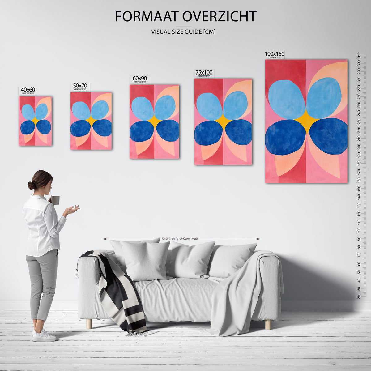 Vormenspel met kleuren Kunstwerk