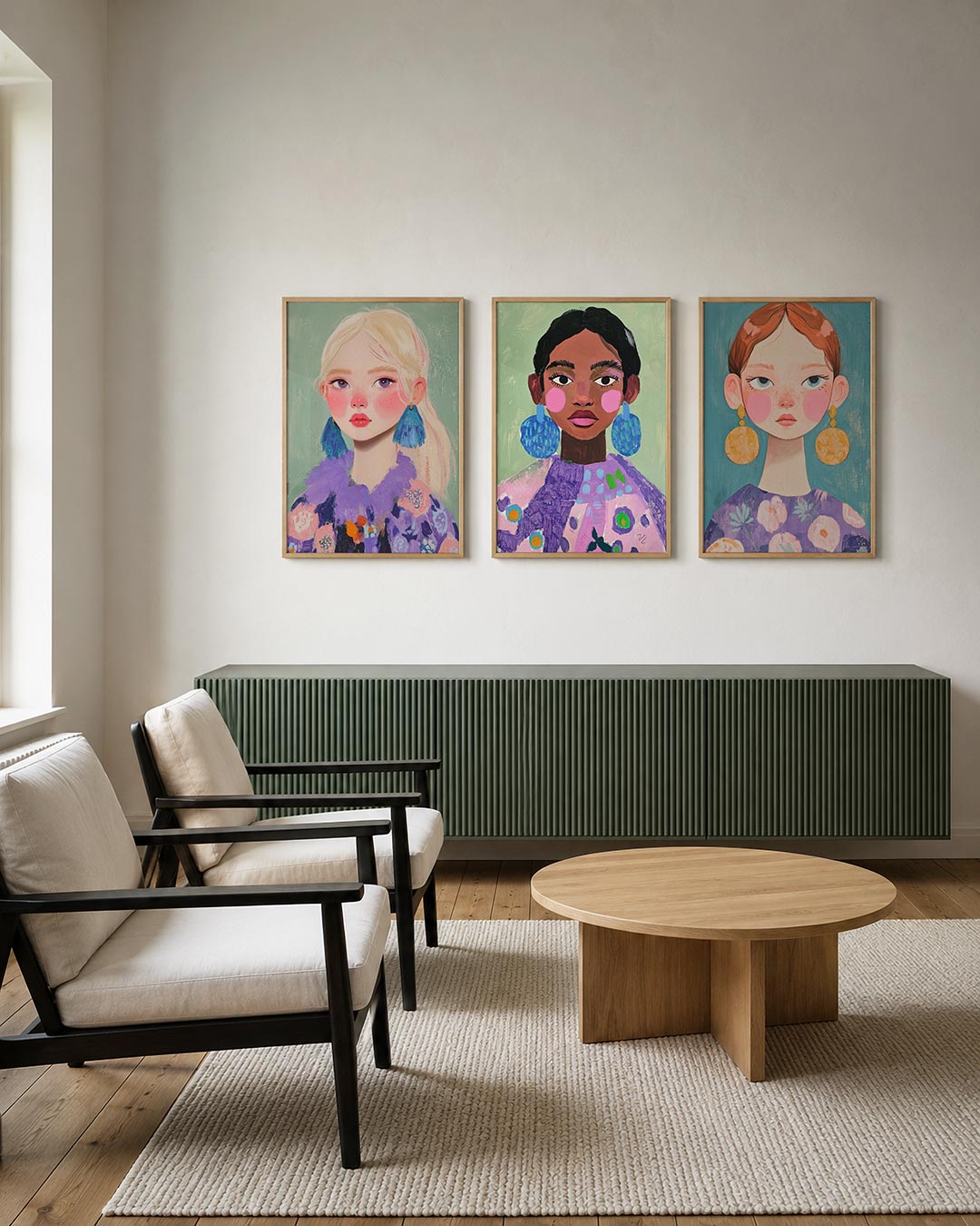 Portret met kleurvlakken Posterset