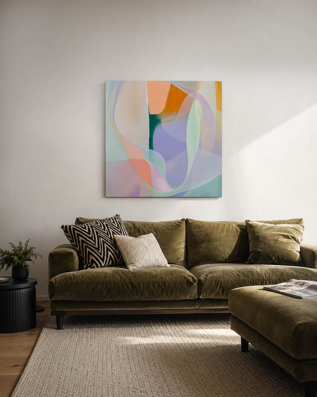 Vloeiende kleuren compositie Kunstwerk