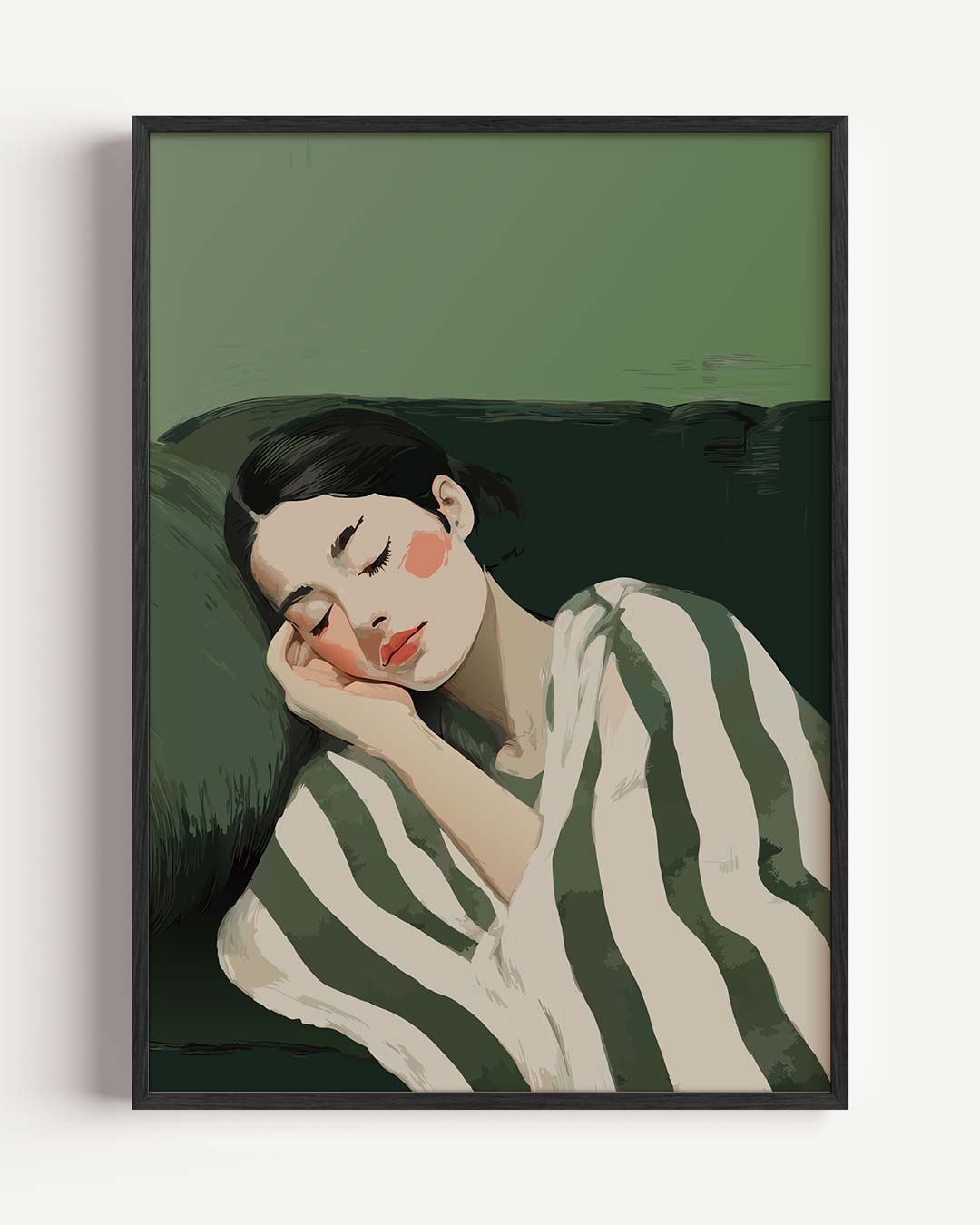 Dromerige Groen Slaper Poster-WallArtistic