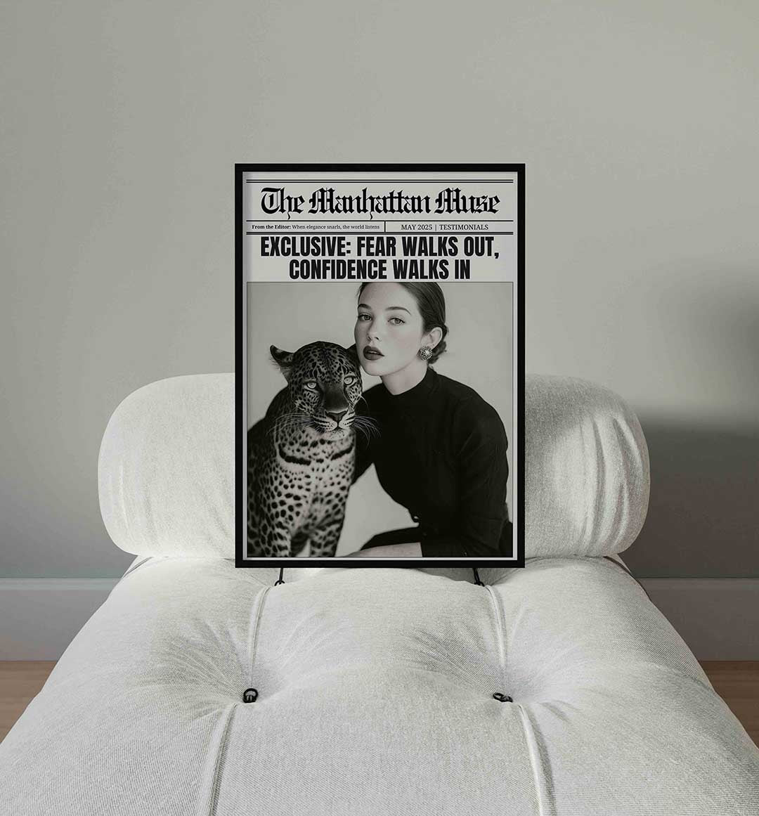 Vrouw en luipaard Poster