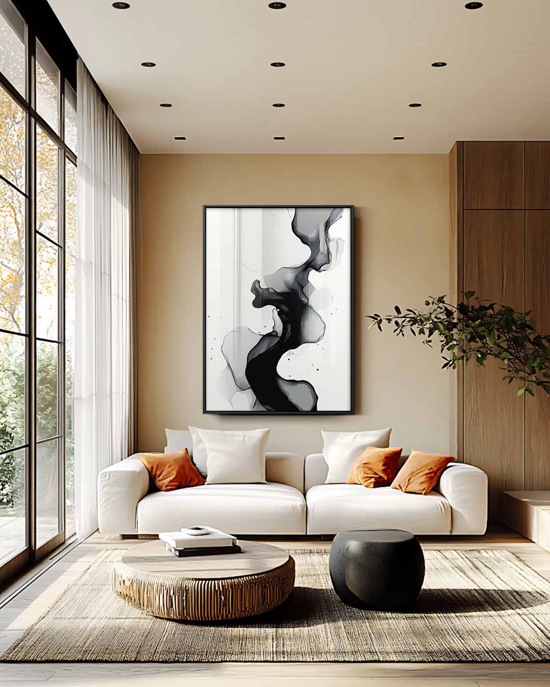 Golvend Grijs Kunstwerk-canvas-dibond-plexiglas-wanddecoratie-WallArtistic