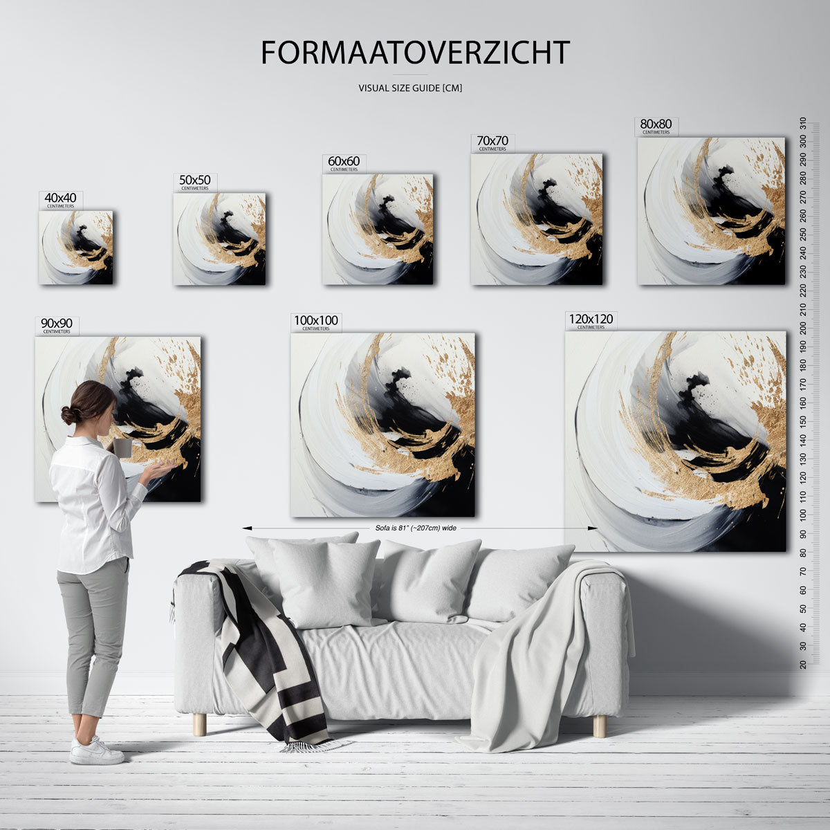 Abstracte zwart en goud Poster