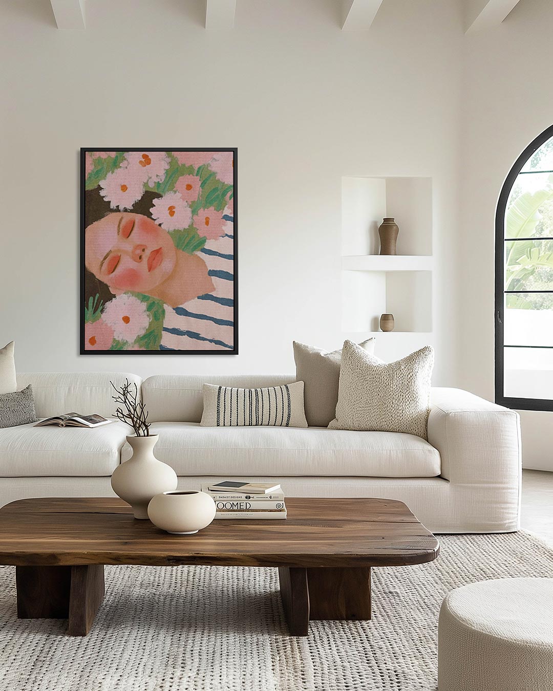 Dromerige bloemenportret Kunstwerk