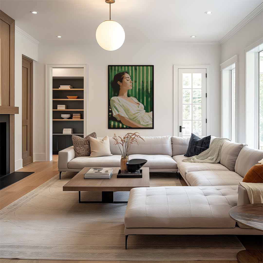 Rust in Groen Kunstwerk-canvas-dibond-plexiglas-wanddecoratie-WallArtistic