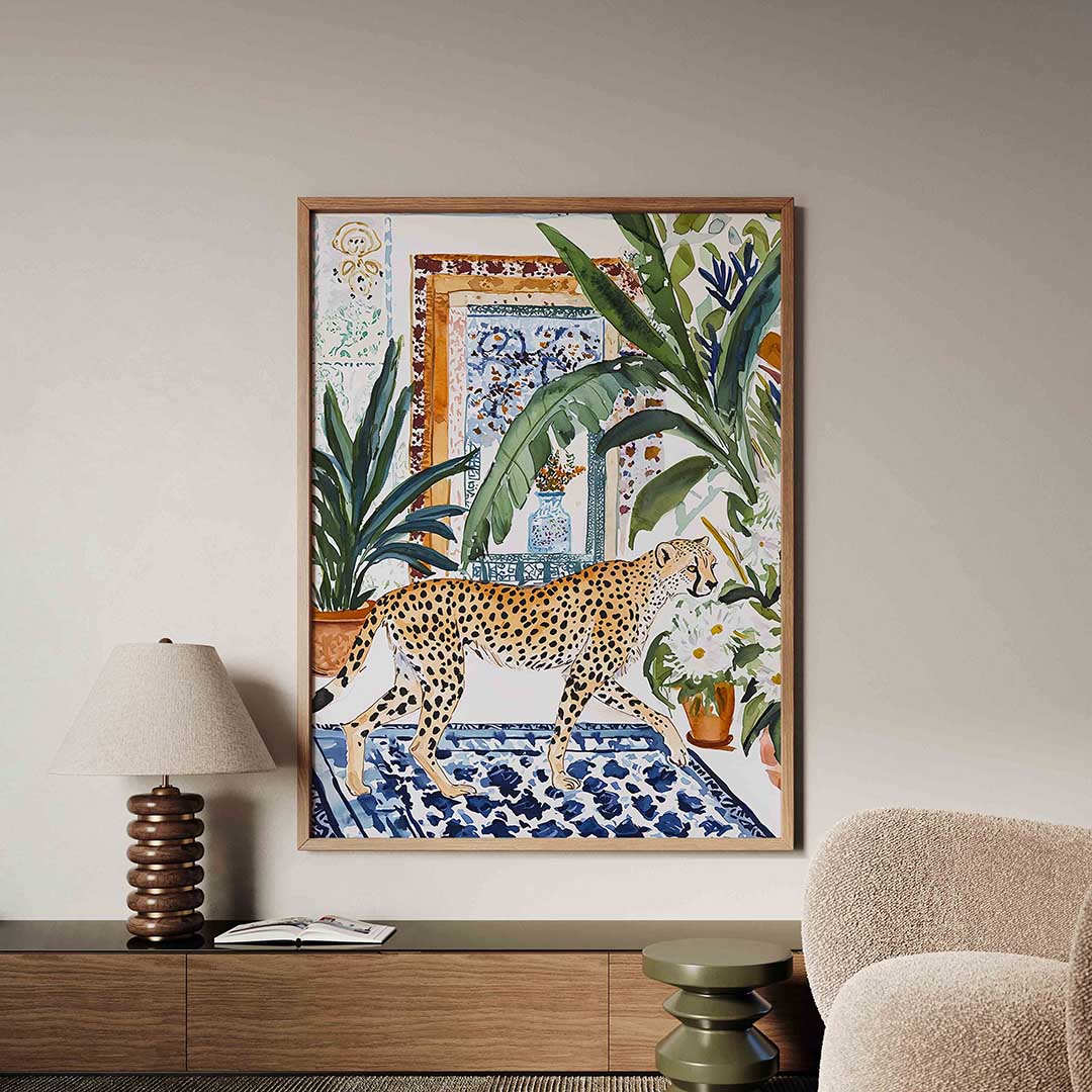 Luipaard en planten Poster