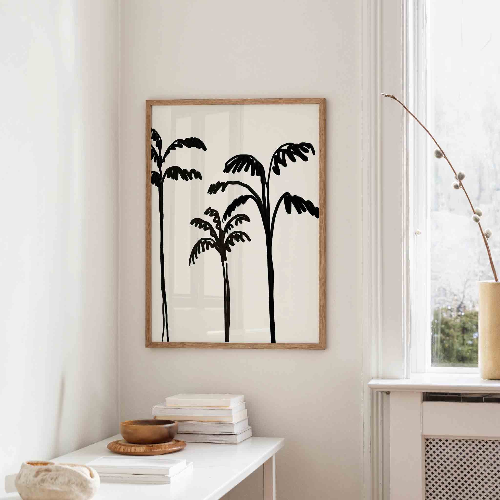 Palmboom silhouetten Poster