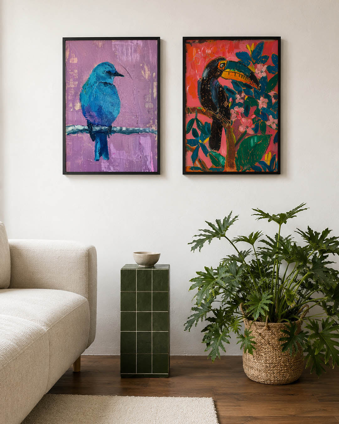Kleurrijke vogel Posterset