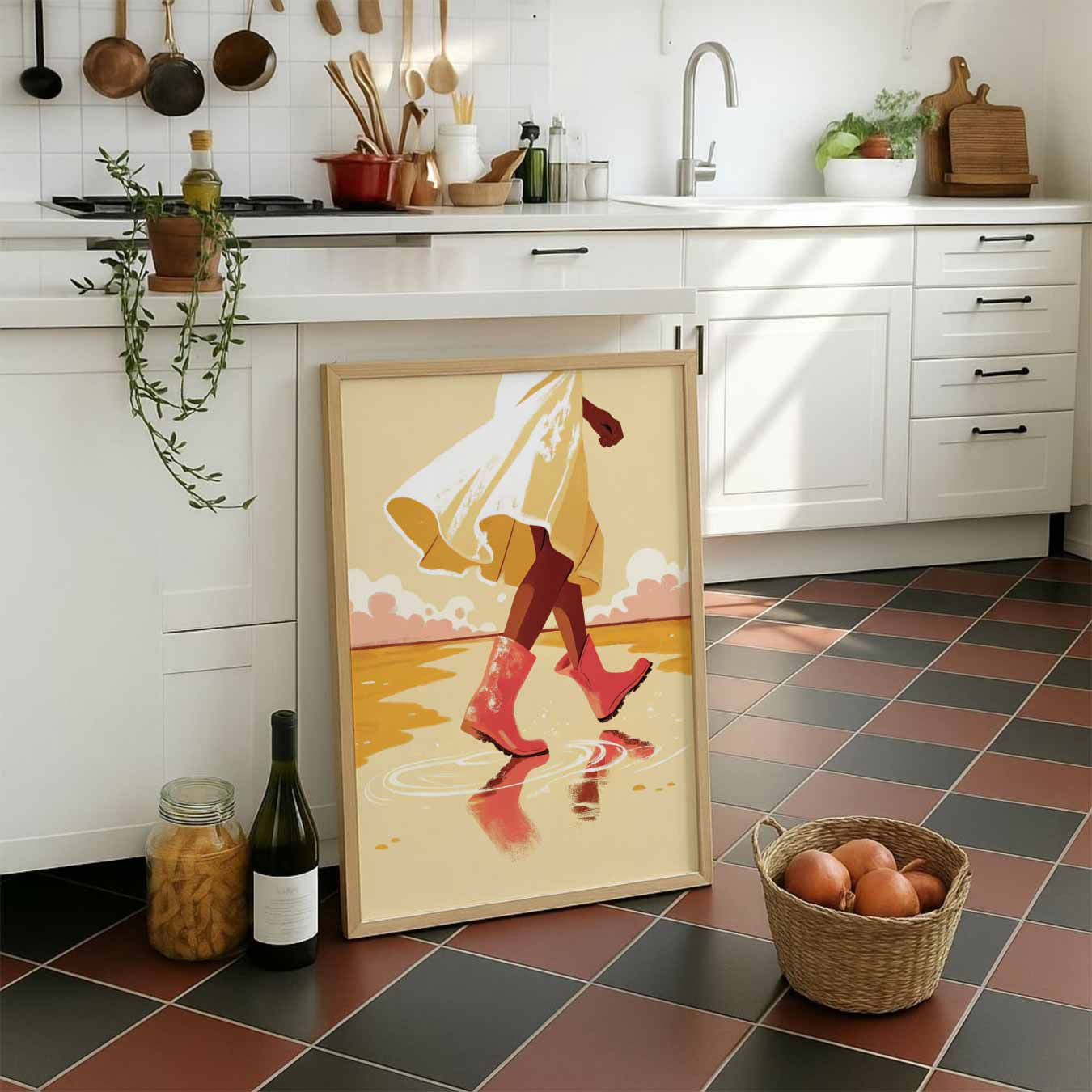 Stijlvolle Lente Wandeling Poster-WallArtistic