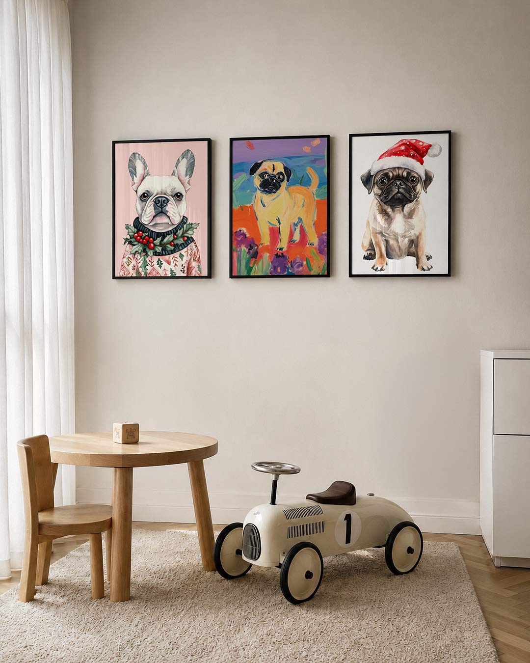 Hond met kersttrui Posterset