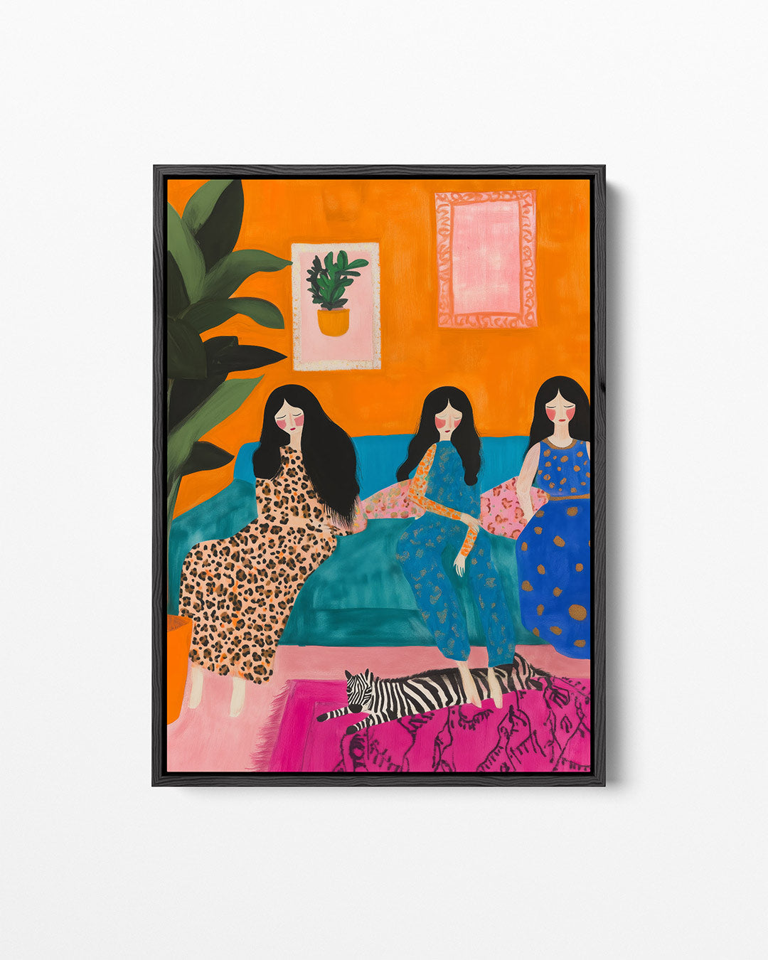 Vrolijke interieur scène Kunstwerk