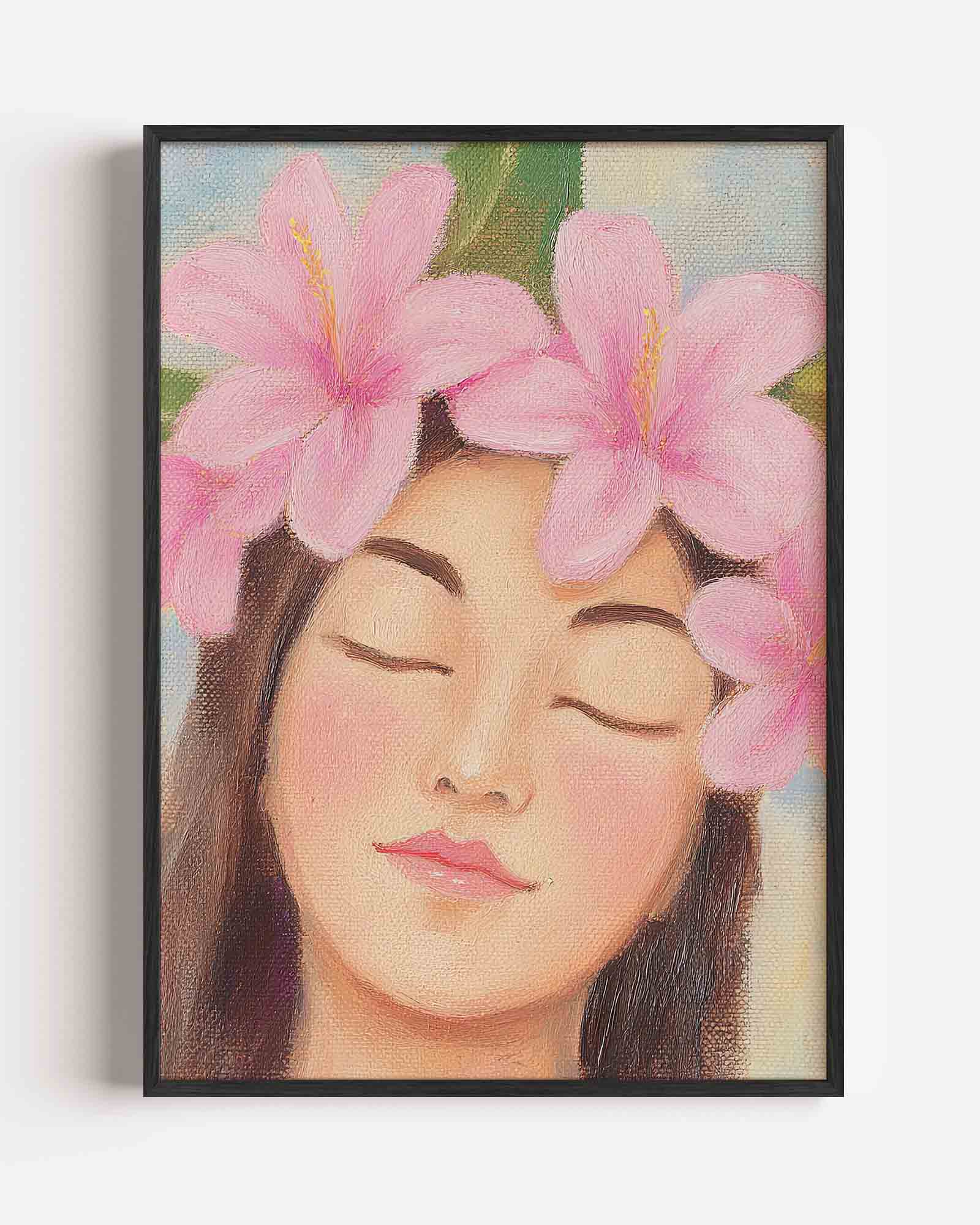 Vrouw met bloemen Poster