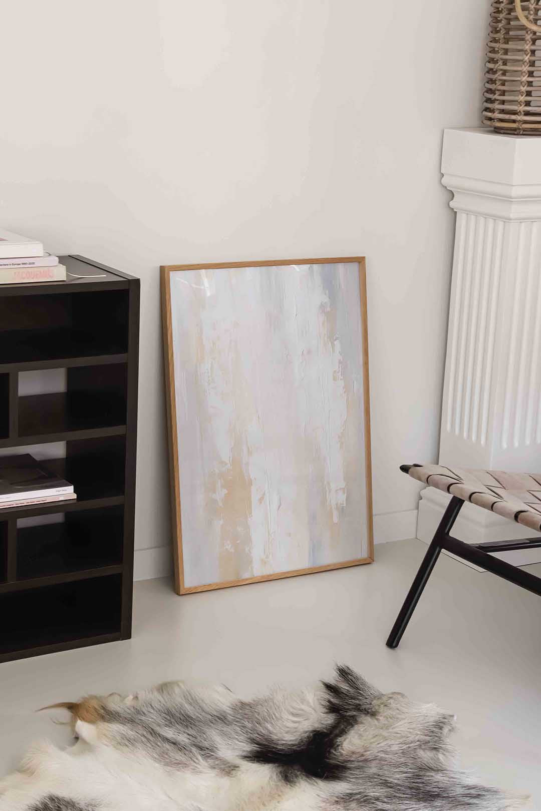 Abstracte beige en witte Poster