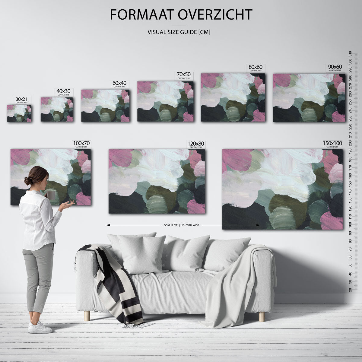 Abstracte penseelstreken Poster