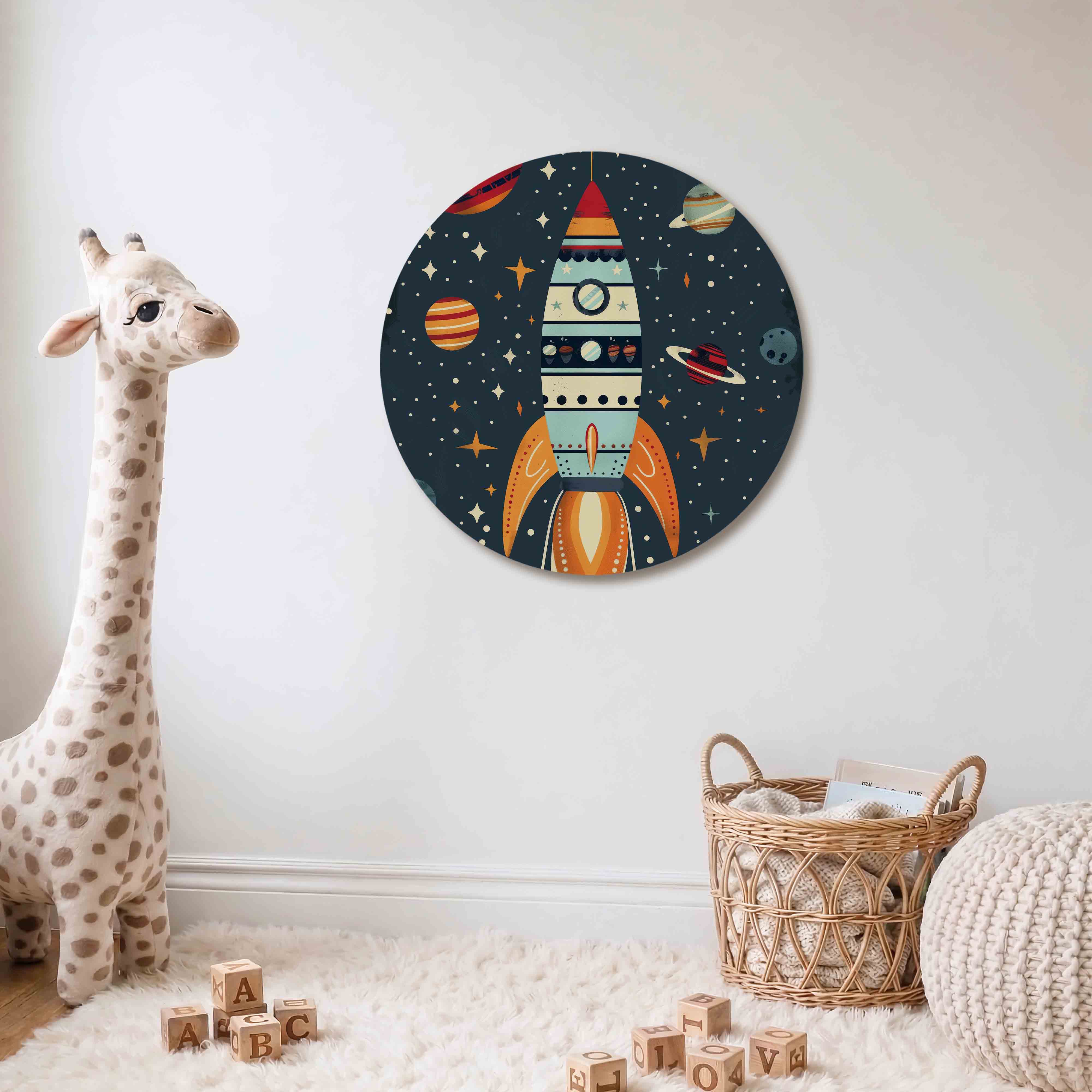 Raket en planeten Muurcirkel