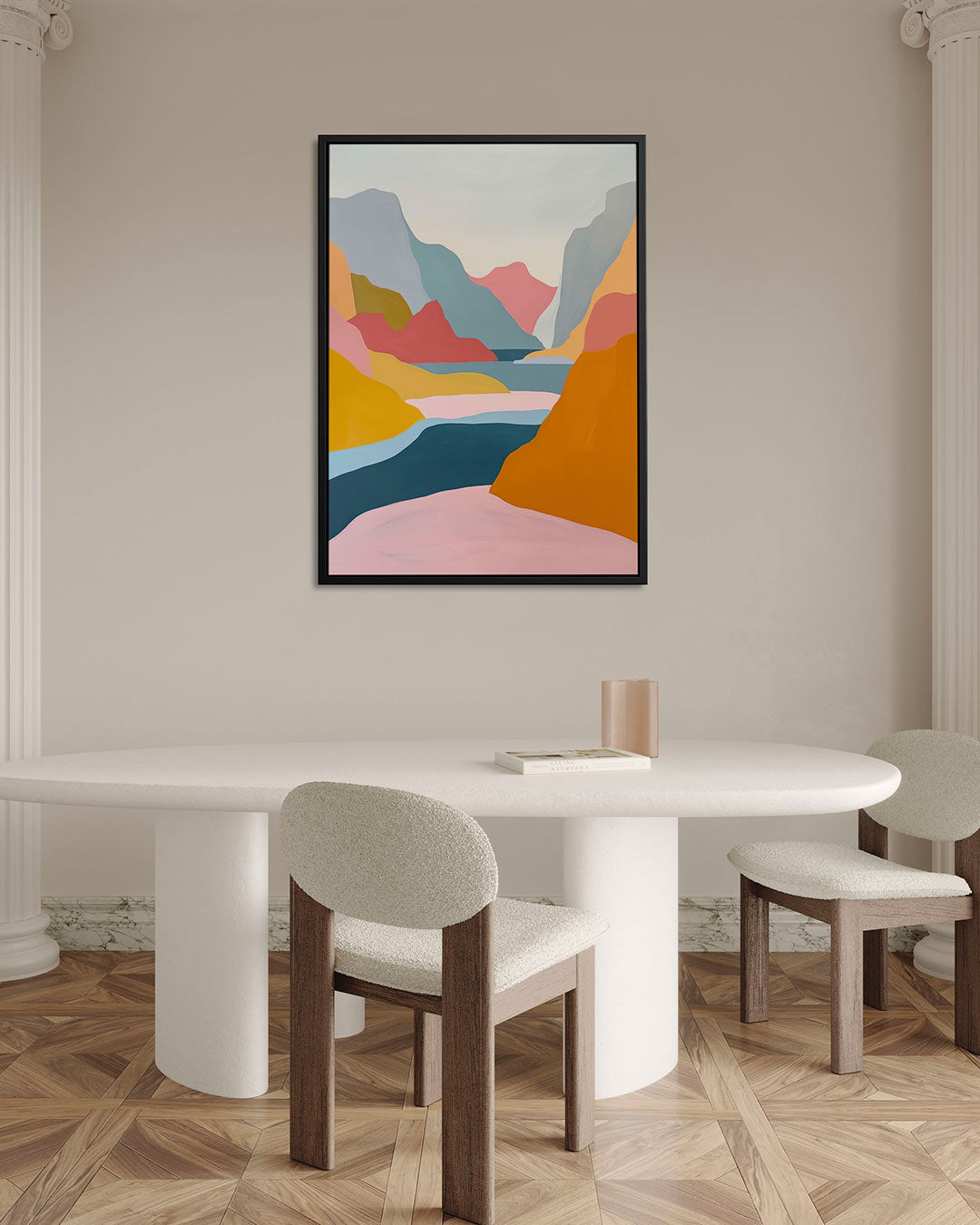 Kleurrijke berglandschap Kunstwerk