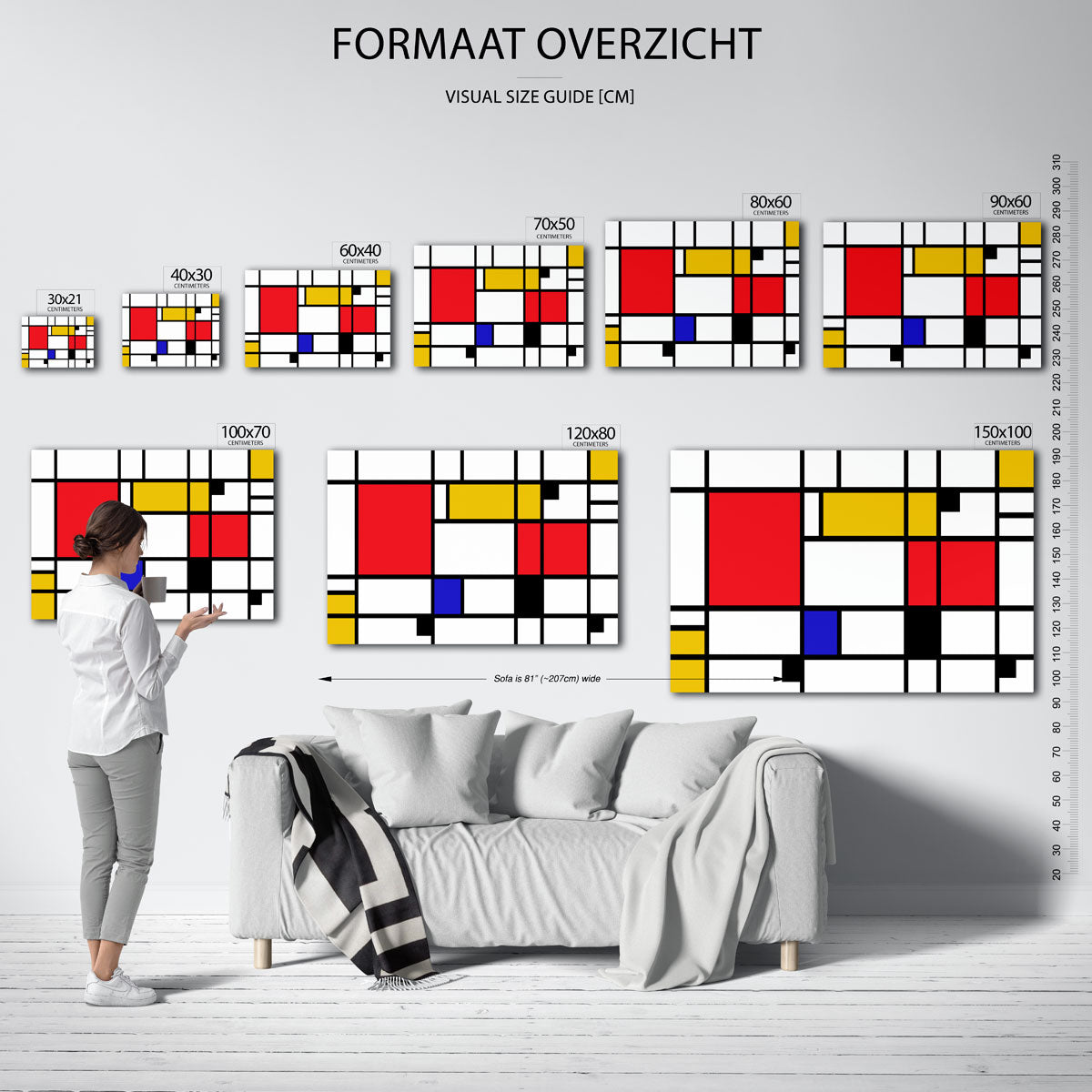 Vlakverdeling en lijnen Poster