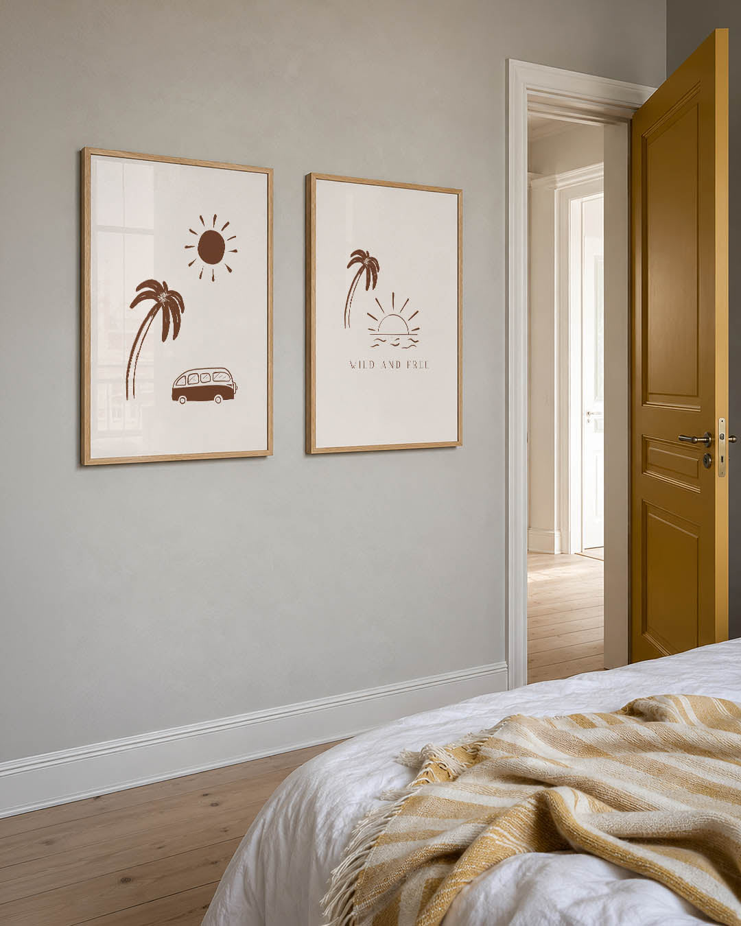 Zon en palmen Posterset
