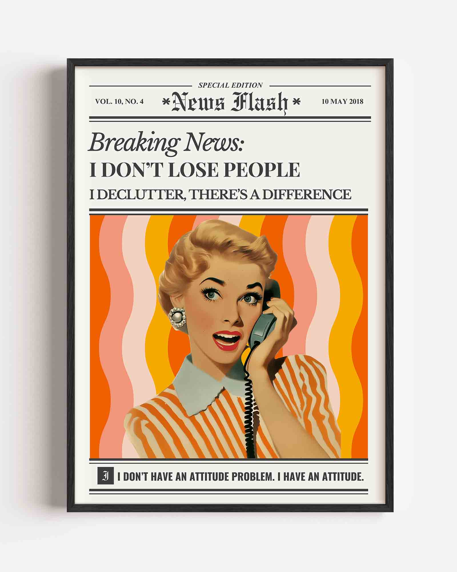 Vrouw met telefoon Poster