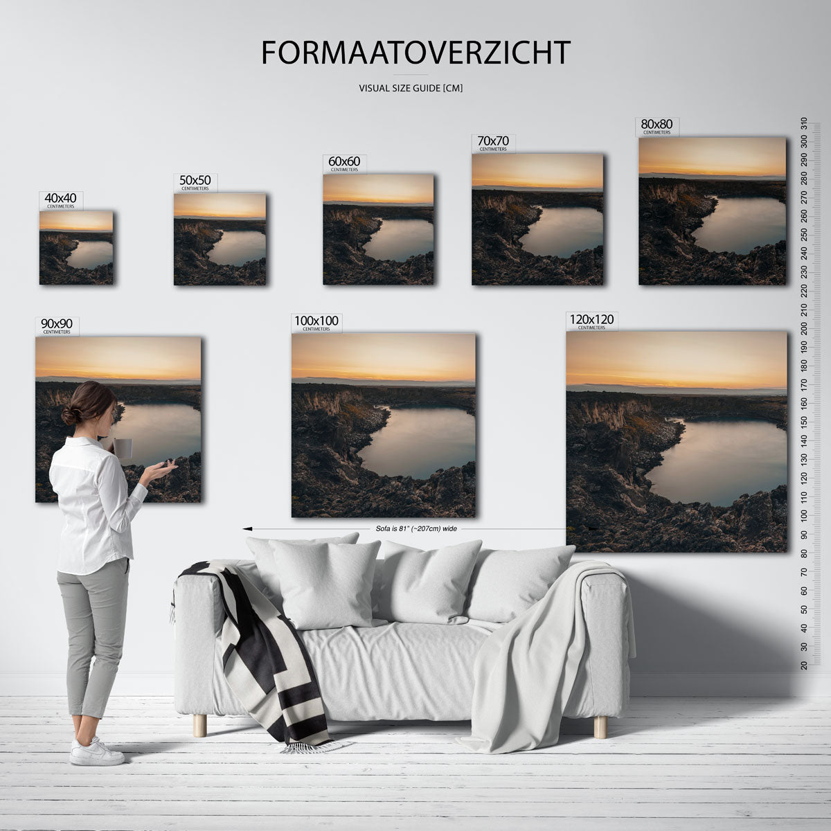 Rustige kratermeer Kunstwerk