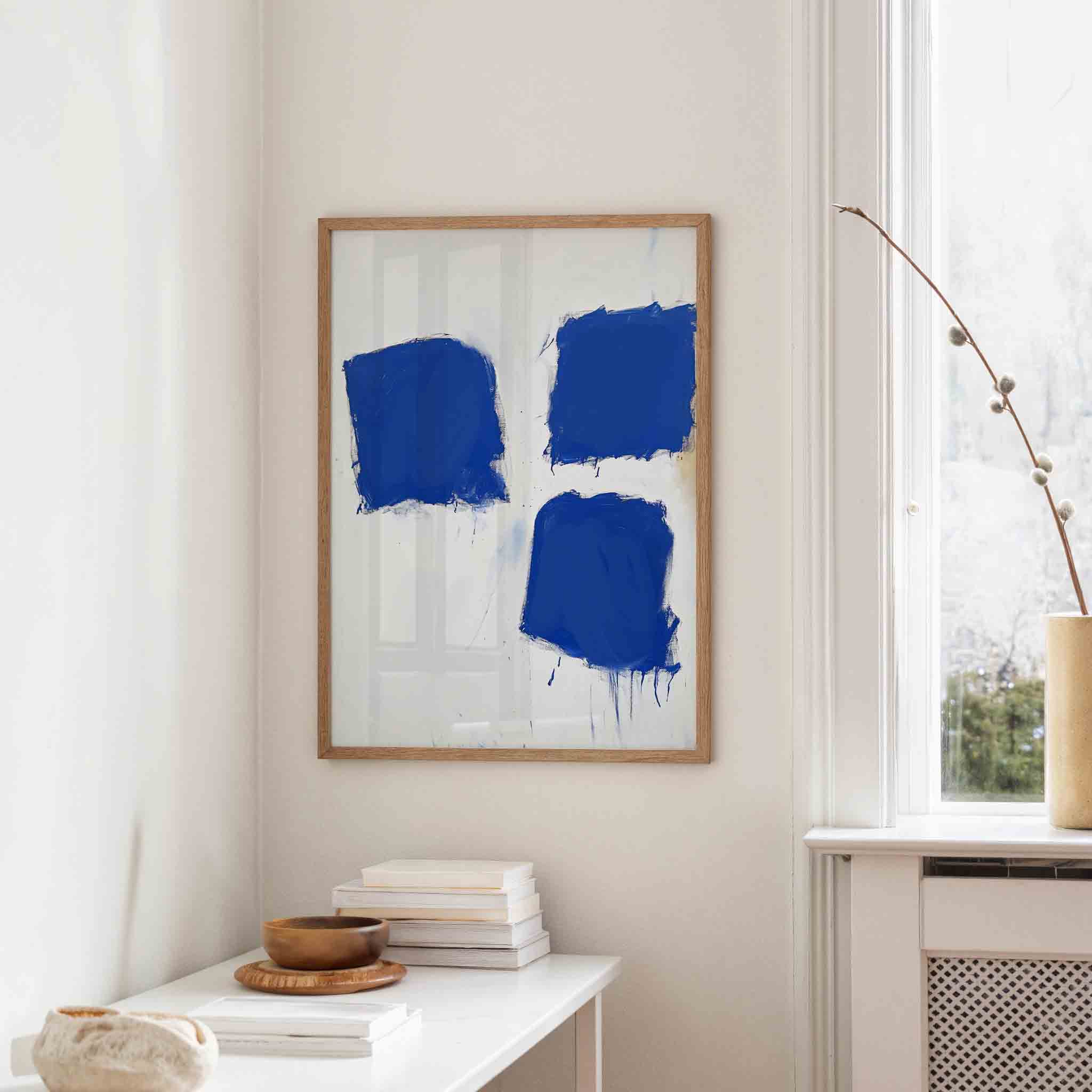 Blauwe vlakken Poster