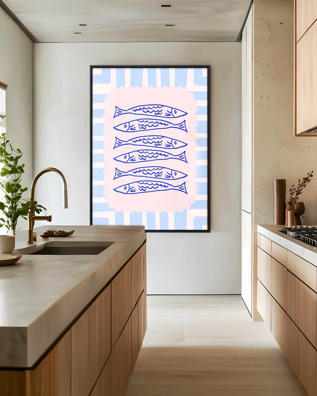 Vispatroon in Pastel Kunstwerk-canvas-dibond-plexiglas-wanddecoratie-WallArtistic