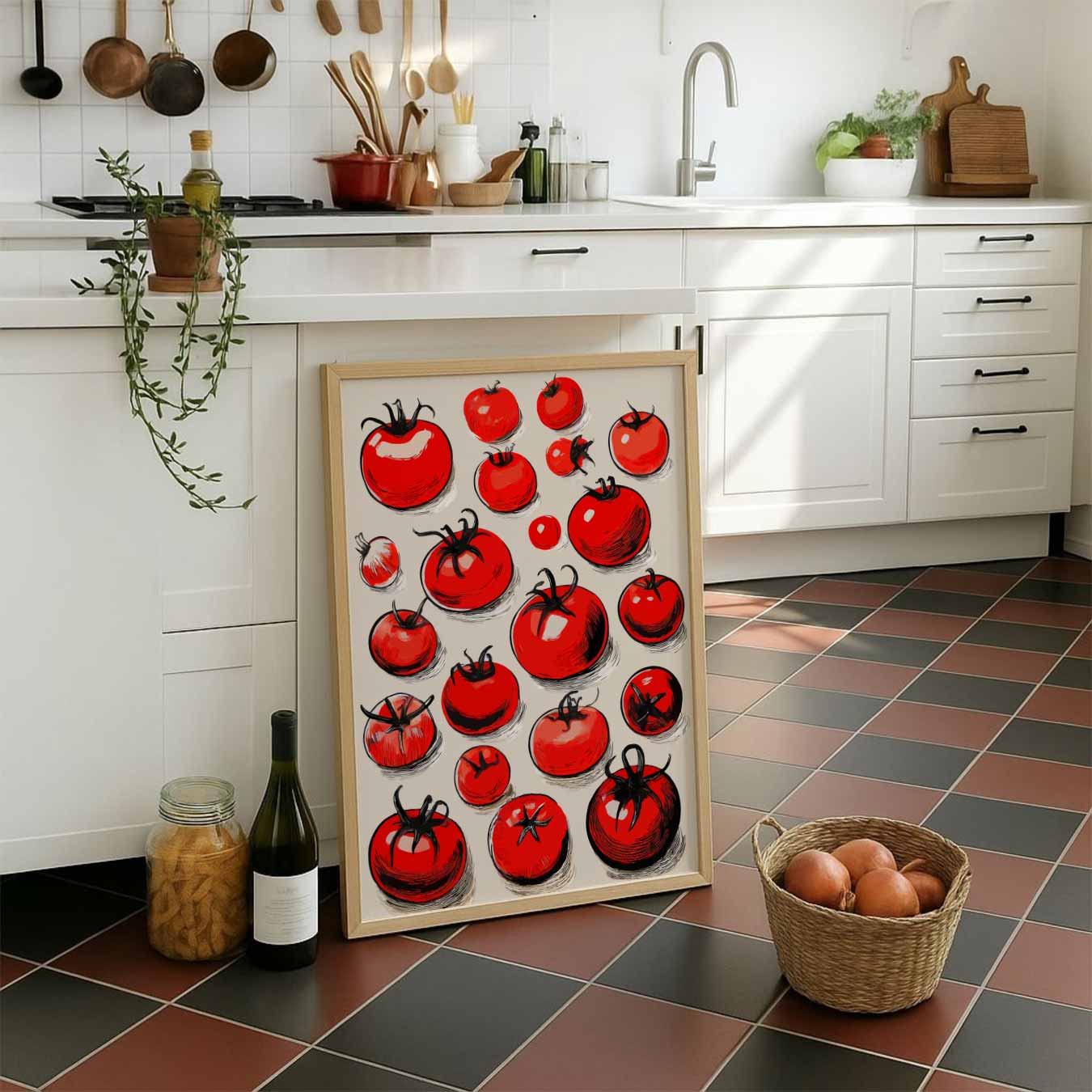 Sfeervolle Tomaten Illustratie Poster-WallArtistic