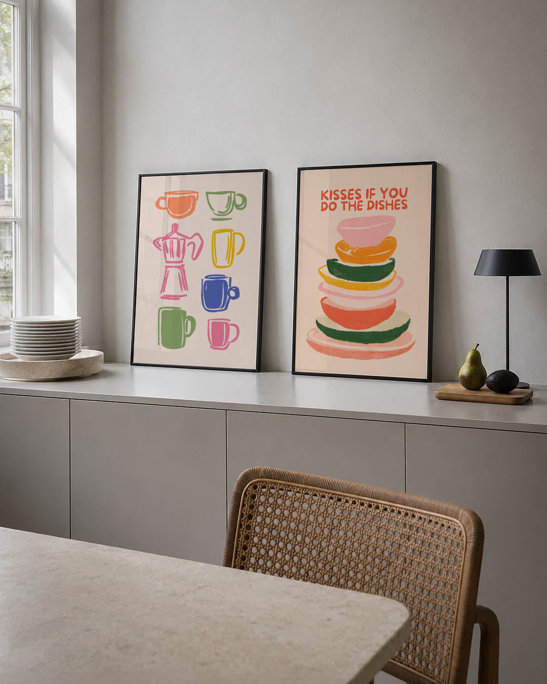 Kleurrijke kopjes Posterset