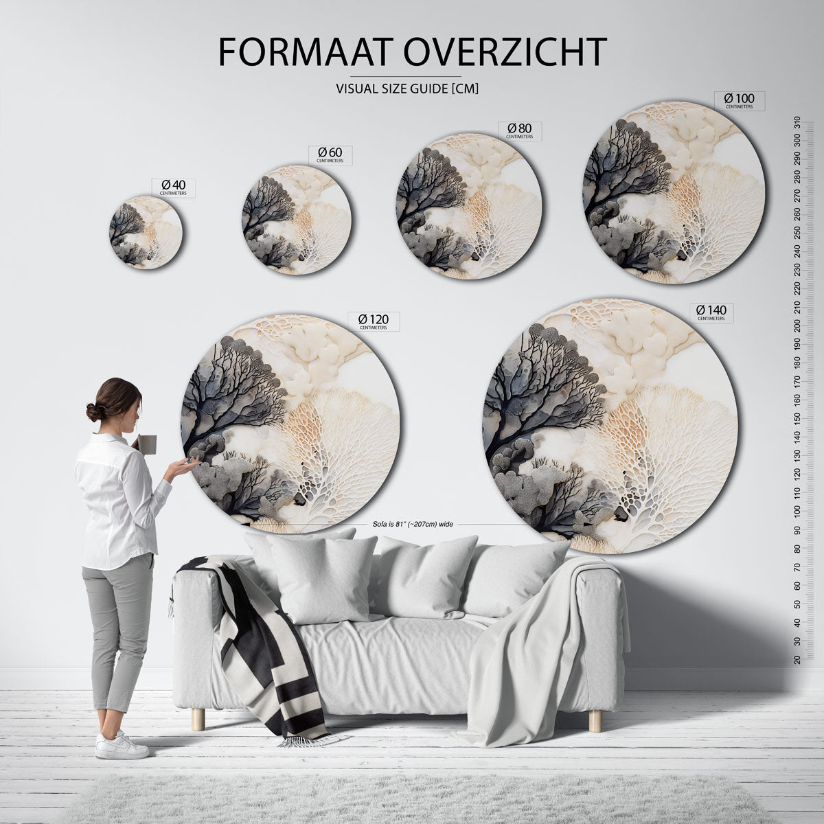 Organische vormen Muurcirkel