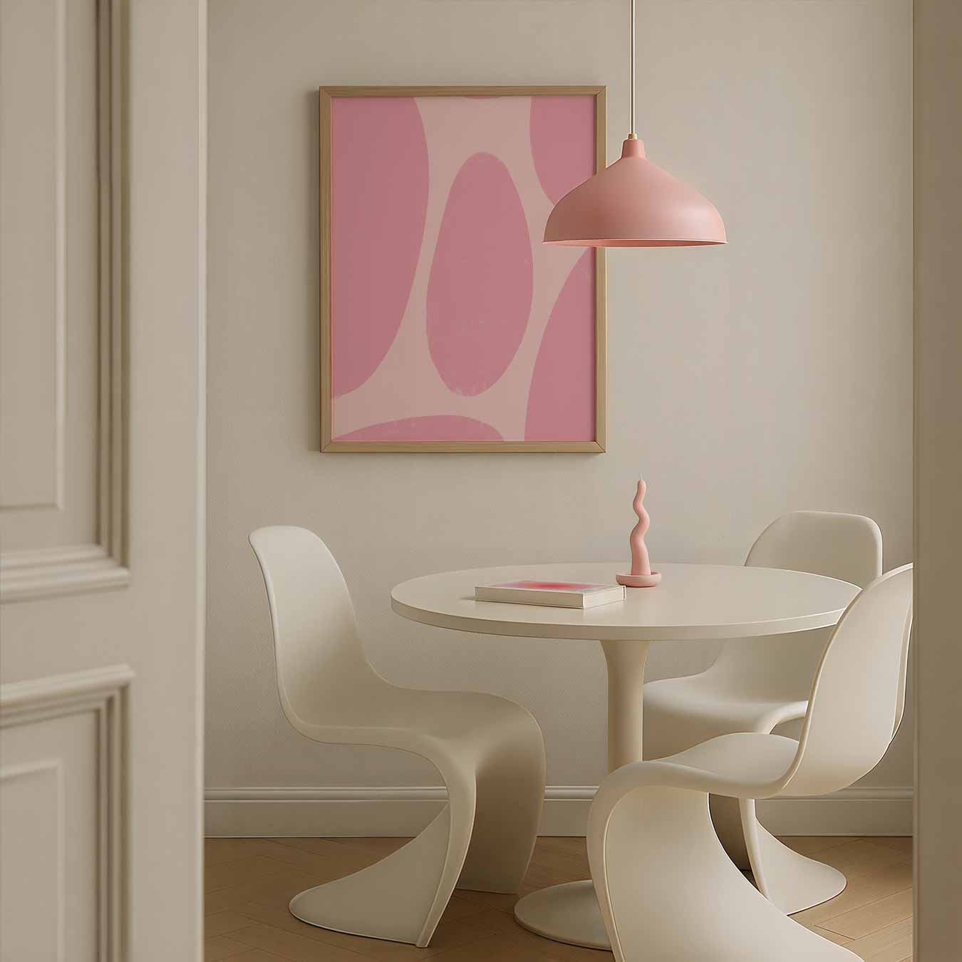 Roze Organische Vormen Poster-WallArtistic