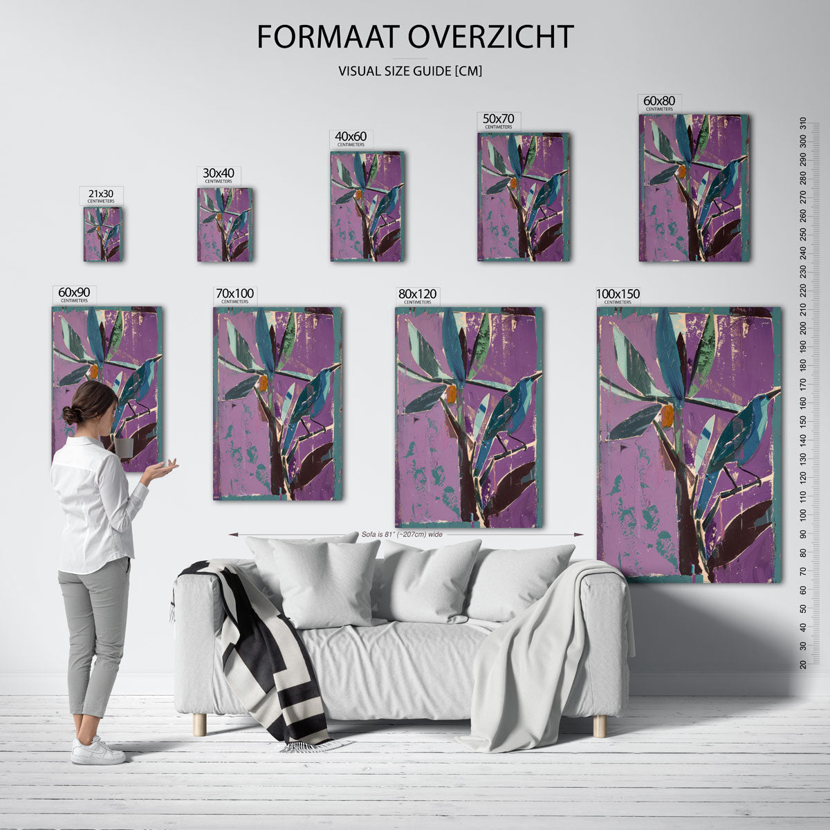 Vogel en bladeren Poster