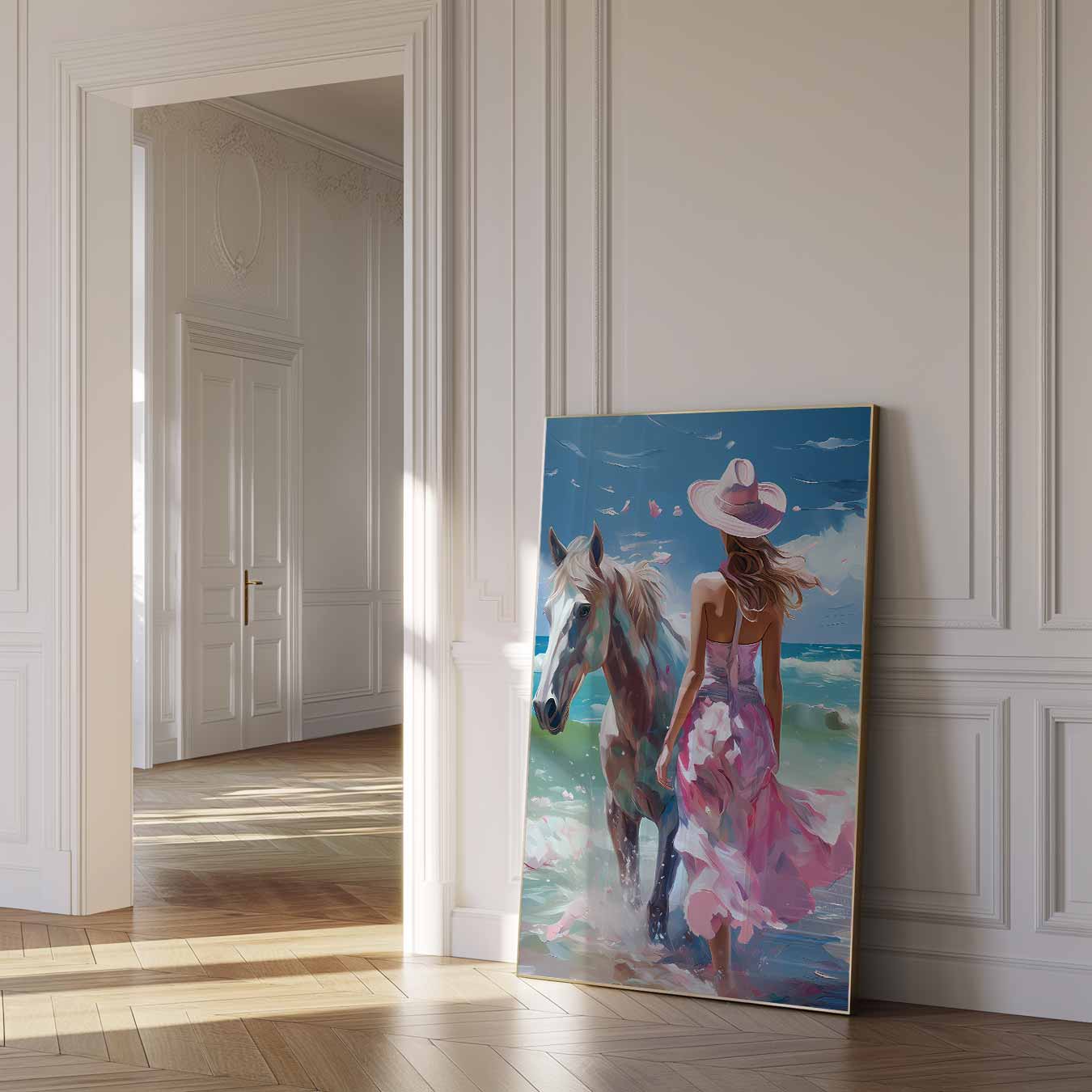 Strandavontuur met Paarden Poster-WallArtistic