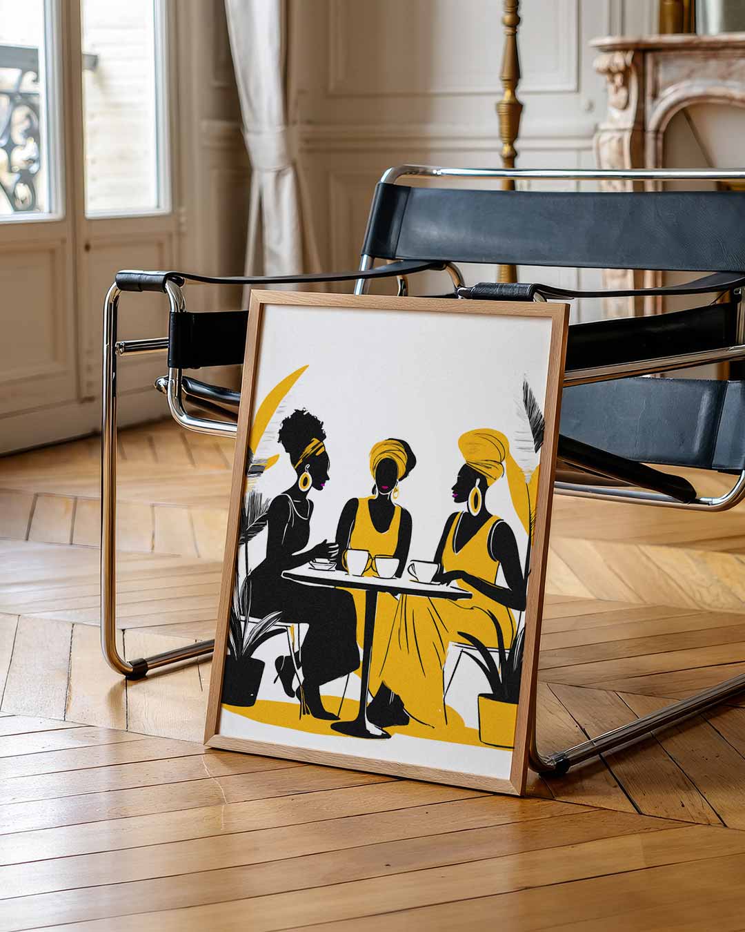 Stijlvolle Vrouwen aan de Koffietafel Poster-WallArtistic