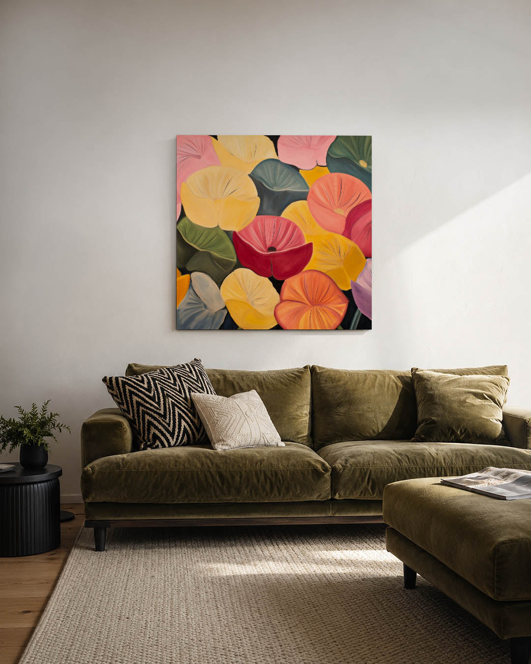 Kleurrijke bloemenvormen Kunstwerk