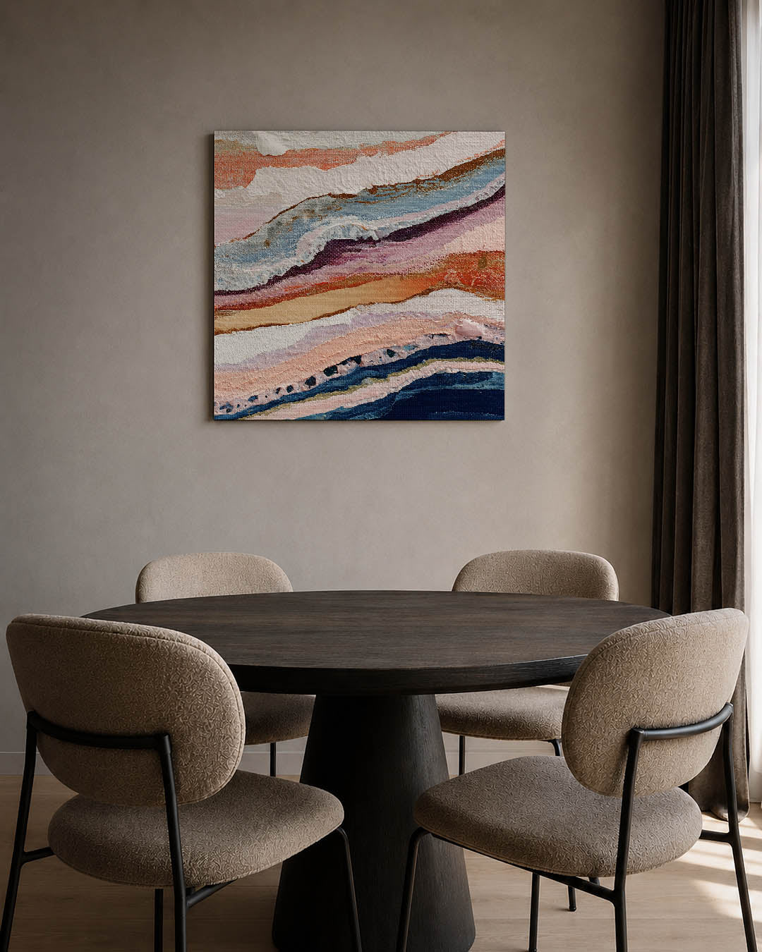 Gelaagde kleurencompositie Kunstwerk