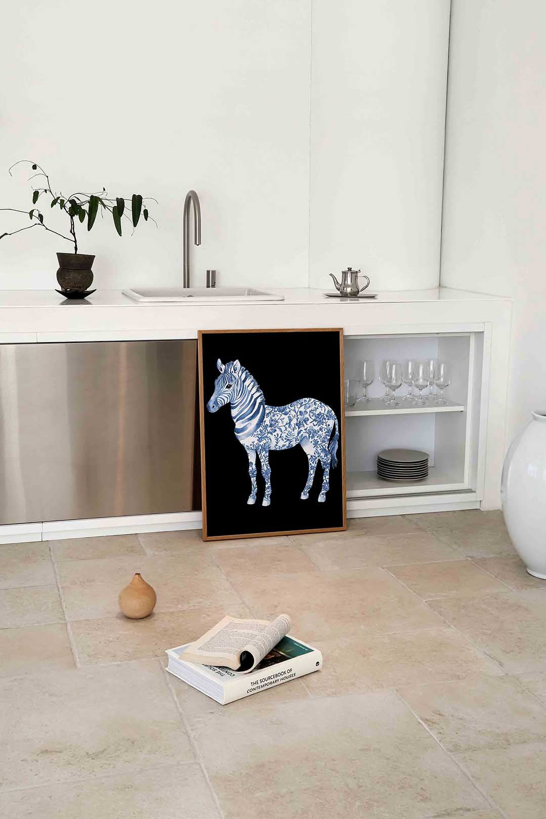 Blauwe zebra Poster