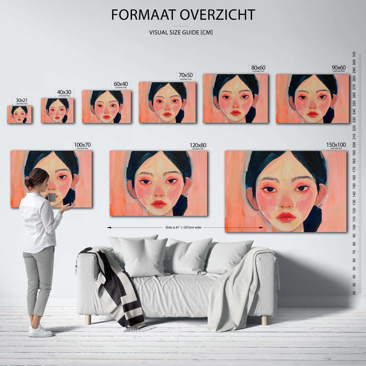 Portret met roze tinten Poster
