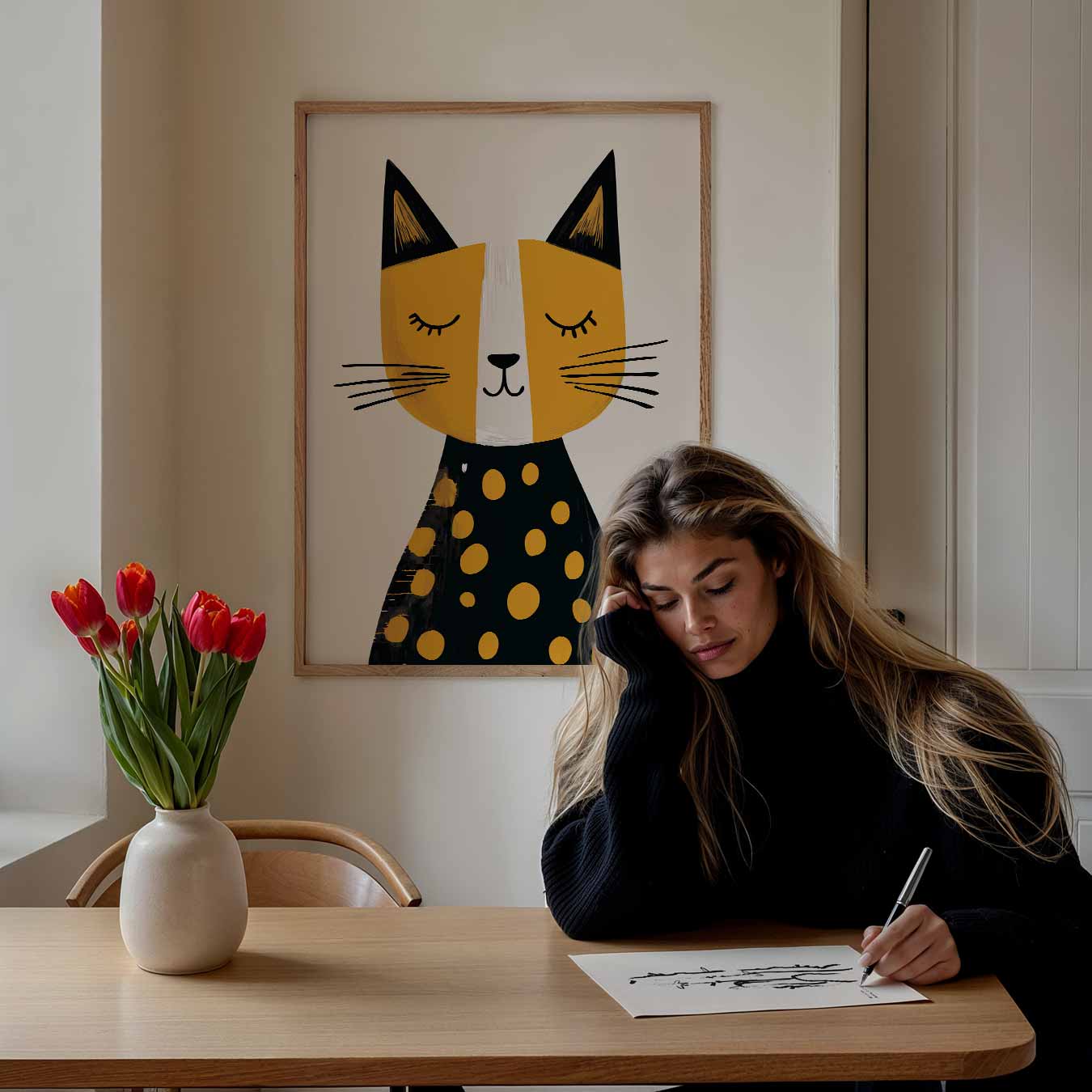 Dromerige Kattenkunst Poster-WallArtistic