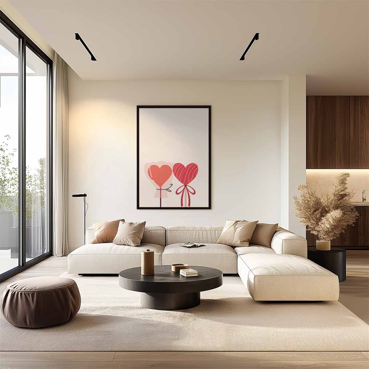 Hart Lollie Illustratie Kunstwerk-canvas-dibond-plexiglas-wanddecoratie-WallArtistic