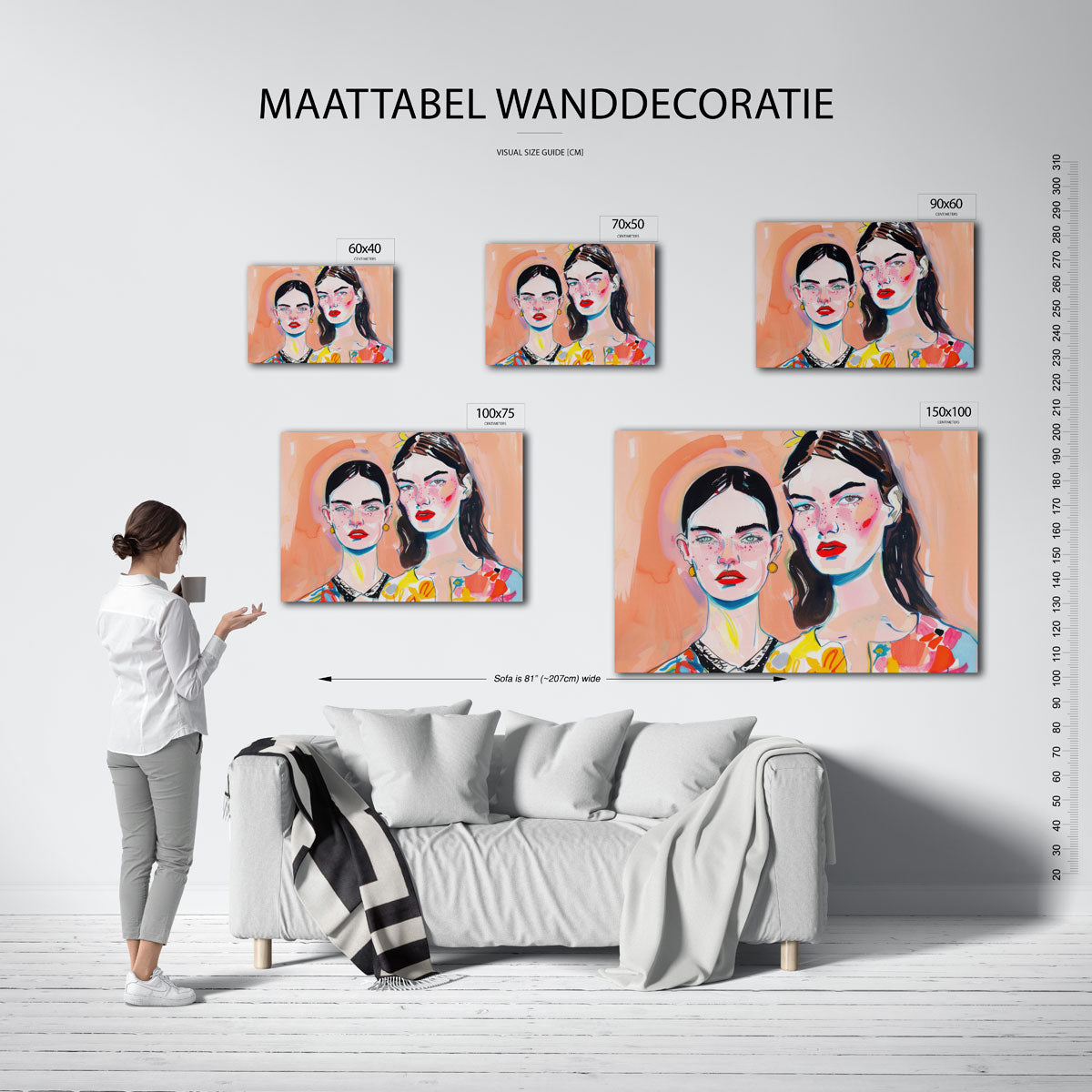 Vrolijke portretten Kunstwerk